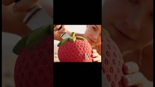 ASMR Cutting a Sandmade  Strawberry #asmrvideo #asmr
