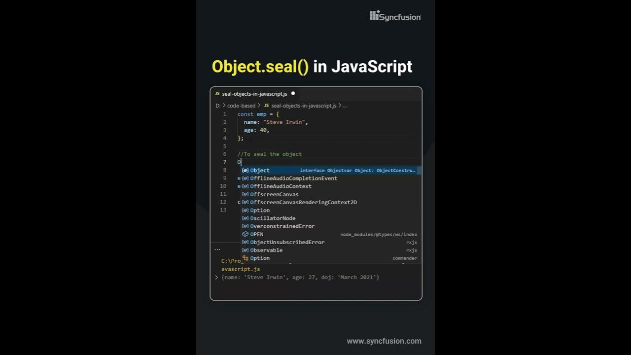 Learn How to Use Object.seal() in JavaScript - YouTube