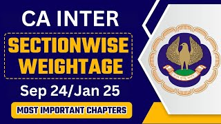 CA Inter Sep 2024 Sectionwise Weightage | ICAI Applicable Study Material CA Inter Sep 24 | CA Inter