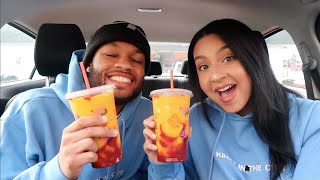 TRYING THE NEW MANGONADA DRINK FROM DUNKIN DONUTS !