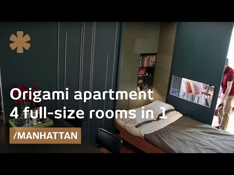 Tiny Origami Apartment In Manhattan Unfolds Into 4 Rooms