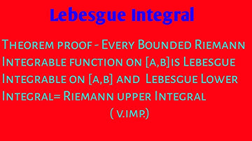 Lebesgue Integral proof- Every Bounded Riemann Integrable function is Lebesgue Integrable...