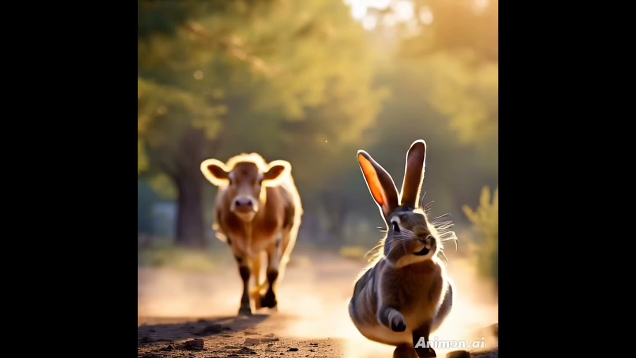 "The Global Race Between the Cow and the Rabbit"🐄VS🐇"(The Great Animal Race )
