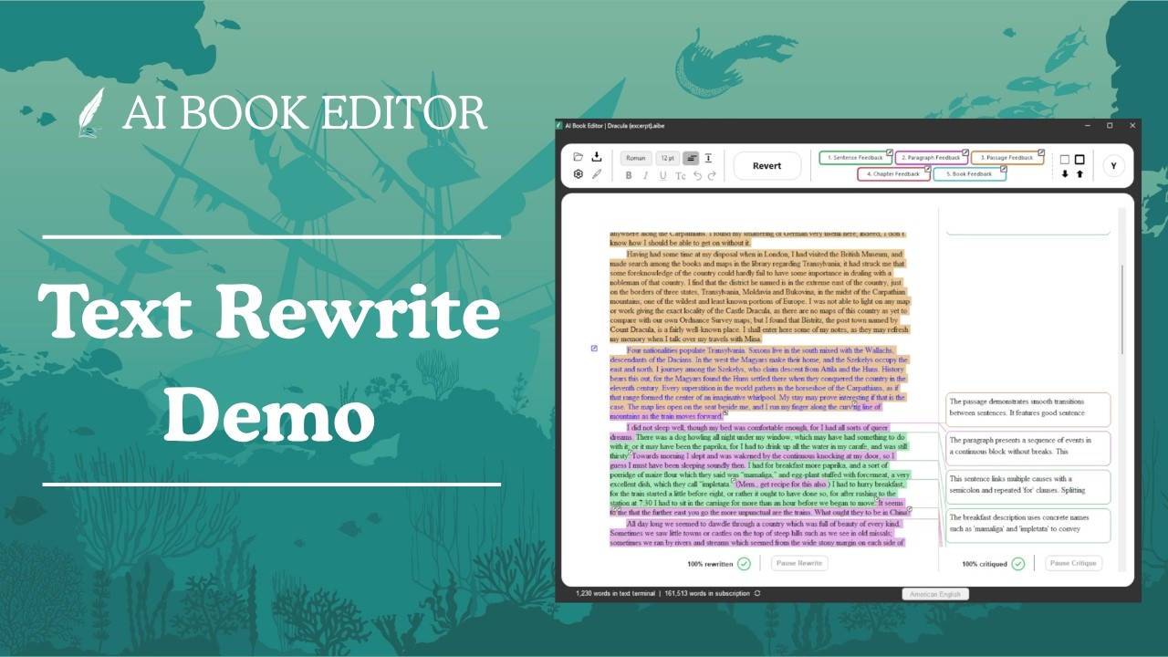 AI Book Editor – Rewrite Demo