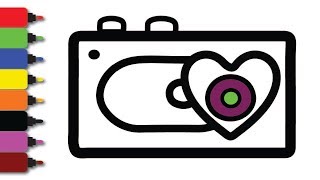 Glitter Toy Camera Coloring and Drawing for Kids, Toddlers #Coloring Pages by MAIB Toy Art