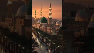 Madinah Sunset ﷺ | 9s Cinematic Zoom on Green Dome #hadith #Shorts#reels #viral #madina