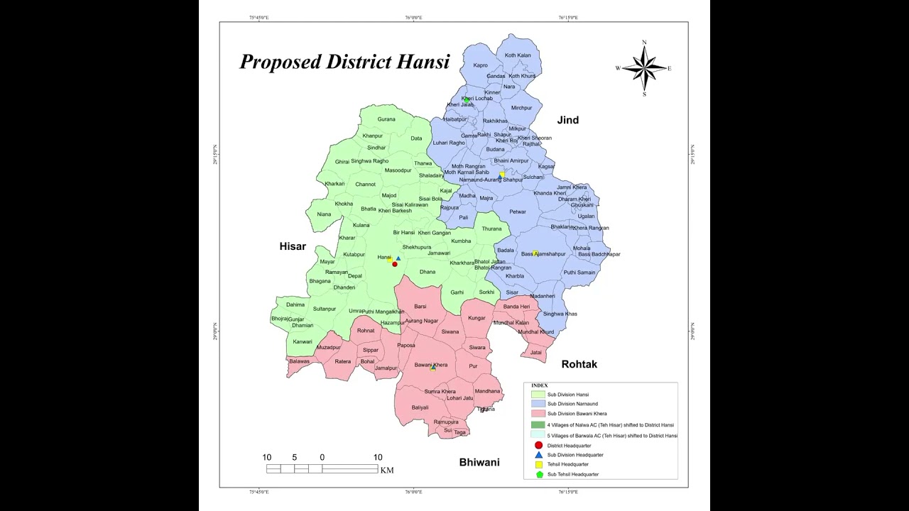 Hansi District Map 🗺️