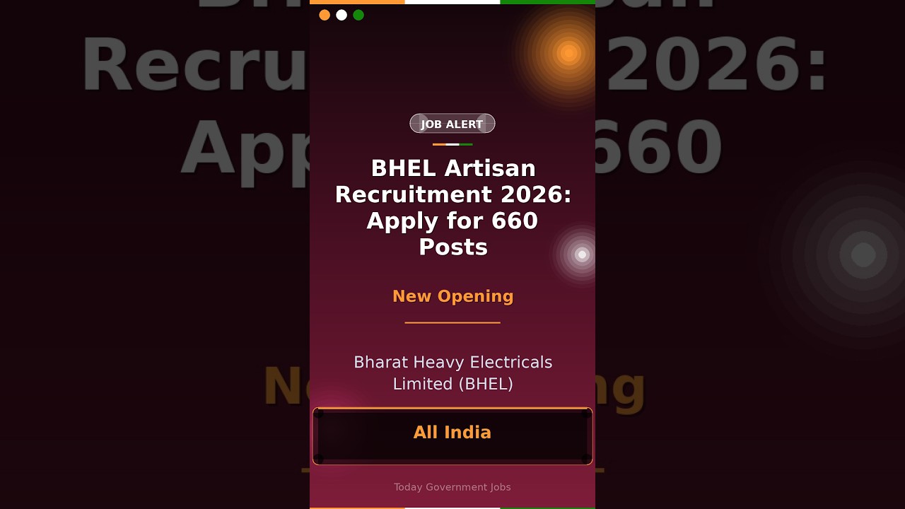 BHEL Artisan Recruitment 2026: Apply for 660 Posts