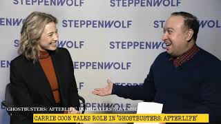 Carrie Coon interview for Jason Reitman Ghostbusters: Afterlife with Paul Rudd