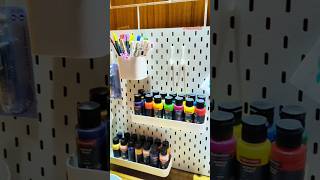 Set up my Art Studio with pegboard ♥️💫 #pegboard #organization #artstudio #art #craft #shorts