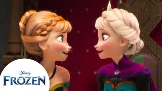 Anna and Elsa Reunite at a Party | Frozen