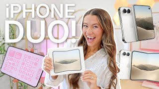 Download lagu iPHONE DUO UNBOXING 🤍star white first impressions, cool features,   setup (i love it!!)