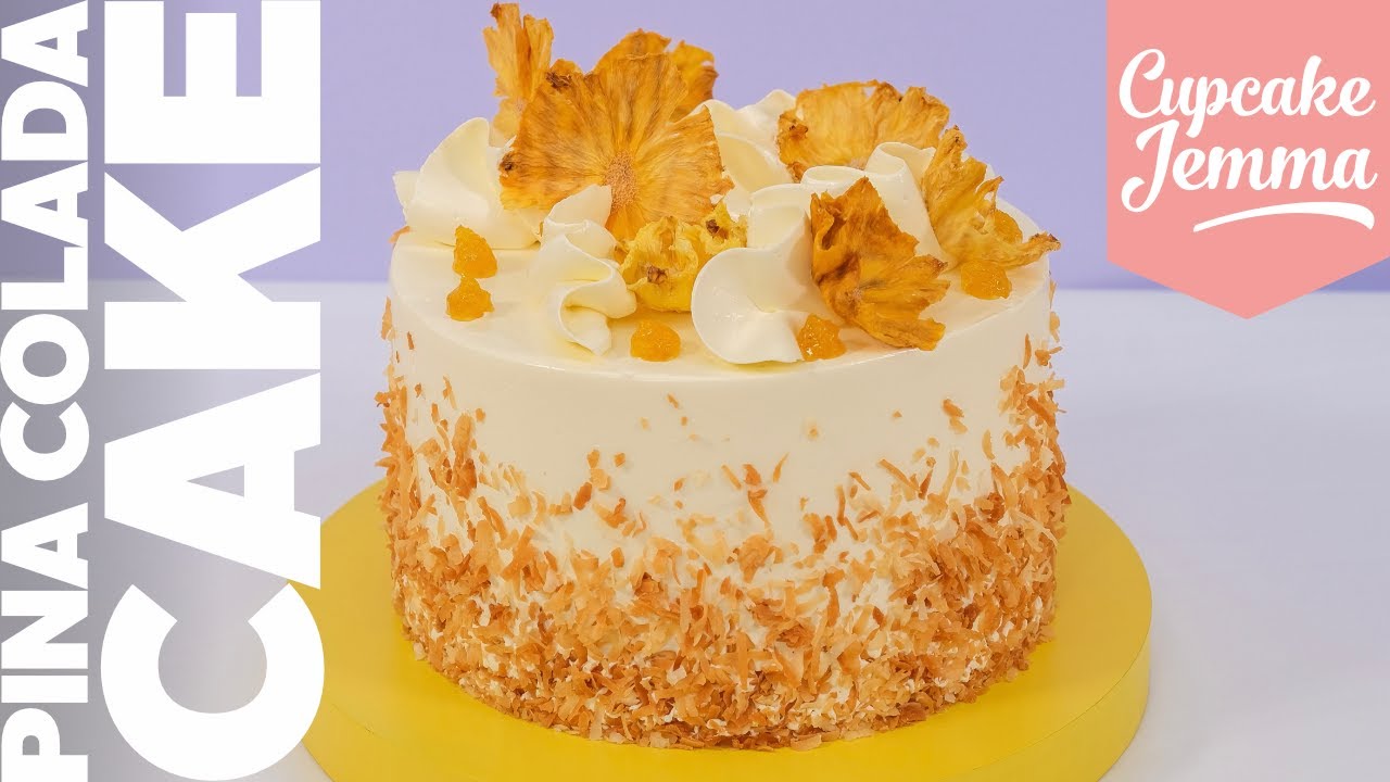 Pina Colada Coconut, Pineapple & Rum Layer Cake | Recipe and Decoration tutorial | Cupcake Jemma