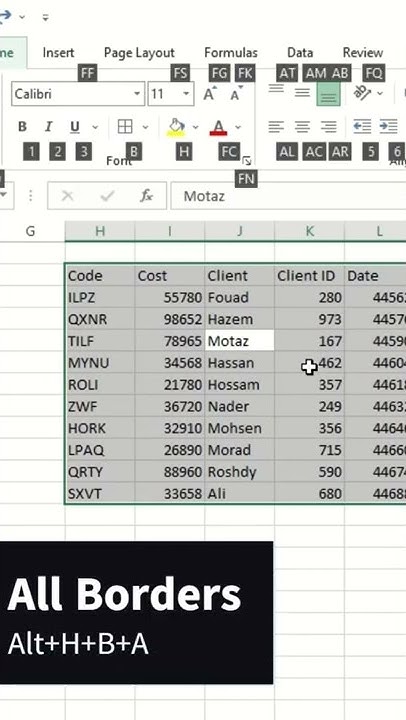 All Border shortcut in Excel - YouTube