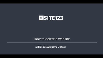 SITE123 - How to delete a website