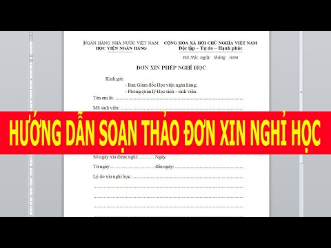Video Hướng Dẫn: Đơn Xin Nghỉ Học - youtube