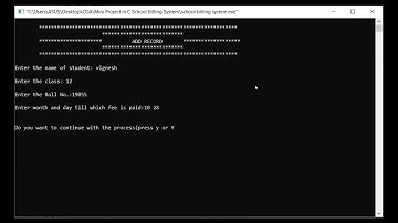 School Billing System in C