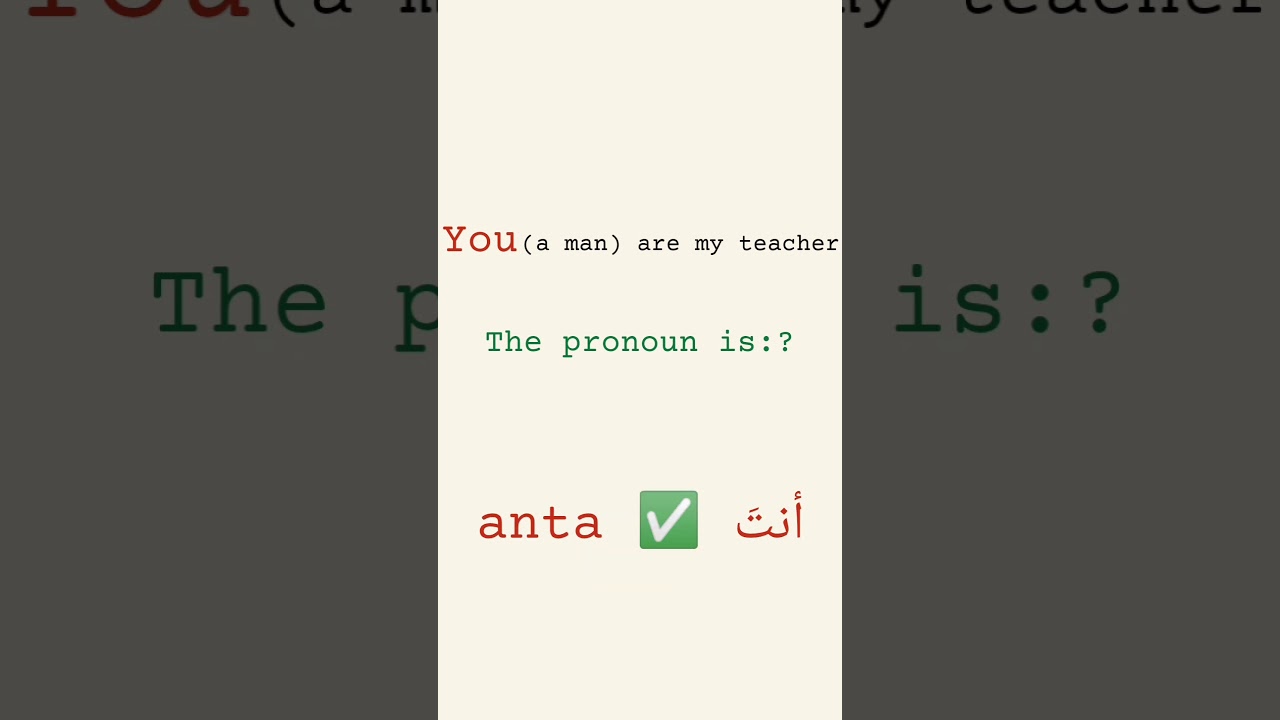 Mini test - Arabic from zero Pronouns P3 🤵🧕🎉 
