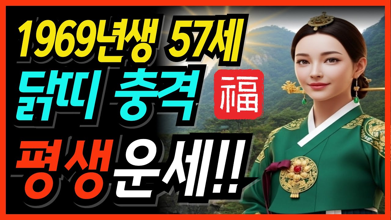 미친 닭띠 운세! 2025년 1969년생 57세 기유생 닭띠 충격 운세! 뒤통수 맞고 힘들었던 모든 날을 보상받는다!