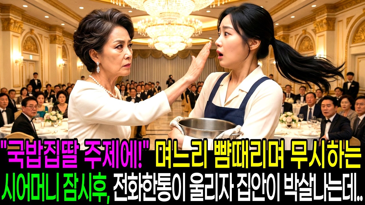 국밥집 딸이라며 며느리 뺨때리고 무시하던 시어머니, 잠시후 전화한통에 집안이 박살나는데..
