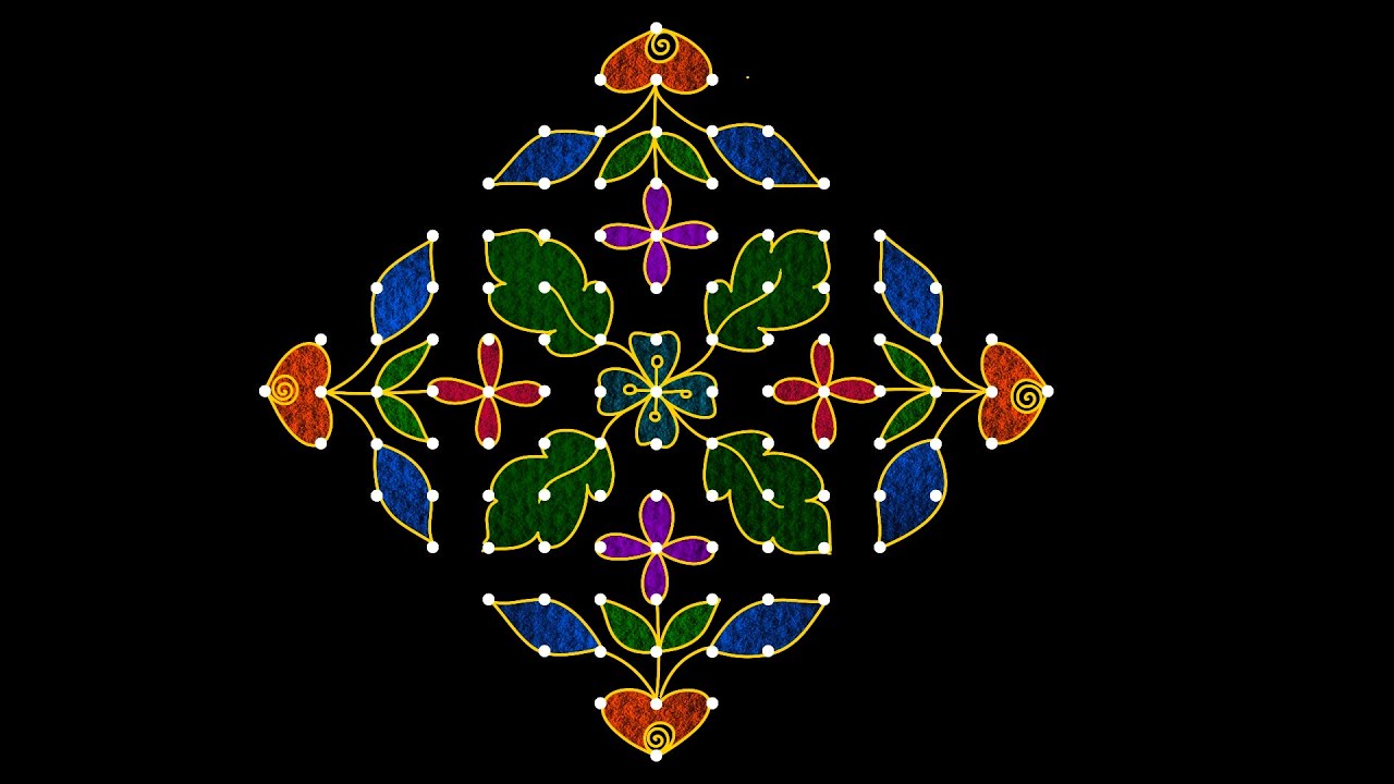 Sankranthi rangoli designs for 15-1 dots|chukkala muggulu|pongal kolam 