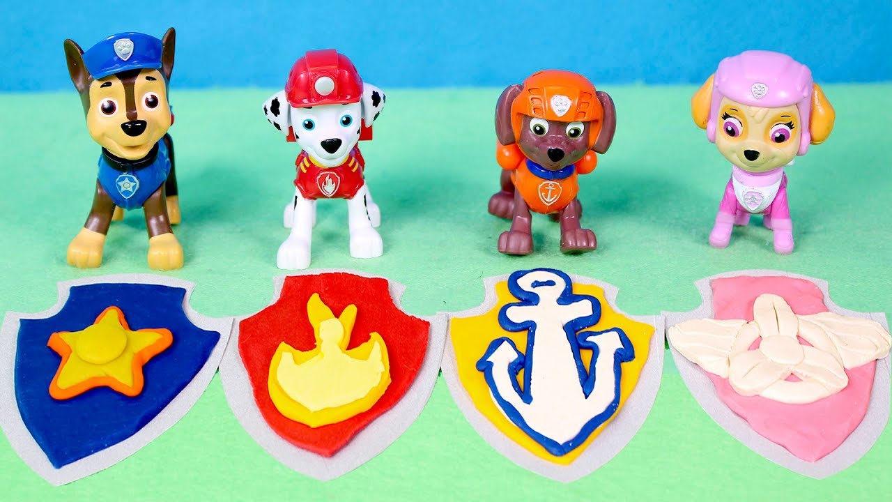 Learn the colors 🐾 Making Paw Patrol badges out of Play-Doh | Learn ...