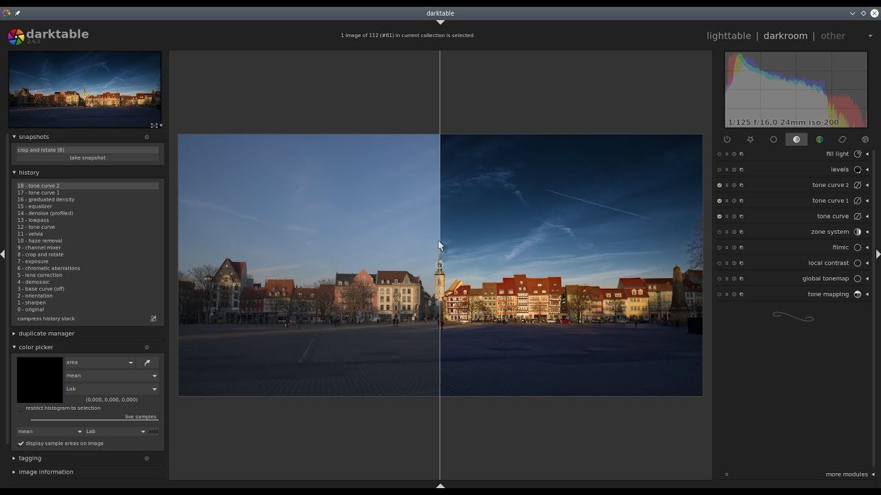 Editing moments with darktable 2.6.1 Episode 3: Deep blue sky