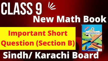 Class 9 important Short Question new mathematics book Karachi Sindh board | Short Question Math BSEK