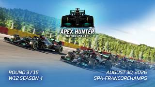 Apex Hunter Motorsports F1 - W12 Season 4 || Round 3: Circuit de Spa-Francorchamps