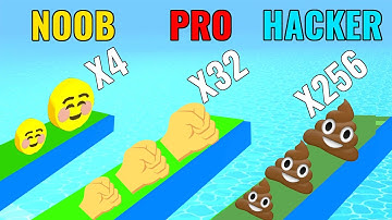 NOOB vs PRO vs HACKER in Emoji Run | GokuNoob