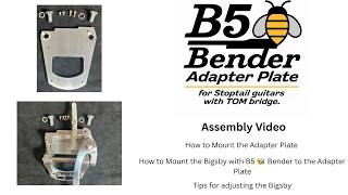 B5 🐝 Bender no drill Adapter Plate for Stoptail guitars with TOM bridge