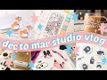 ✰ Dec to Mar Studio Vlog ✰ making sticky notes, unboxing gifts, box packaging, eco supplies and more