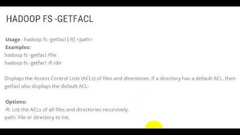 HADOOP FS  GETFACL