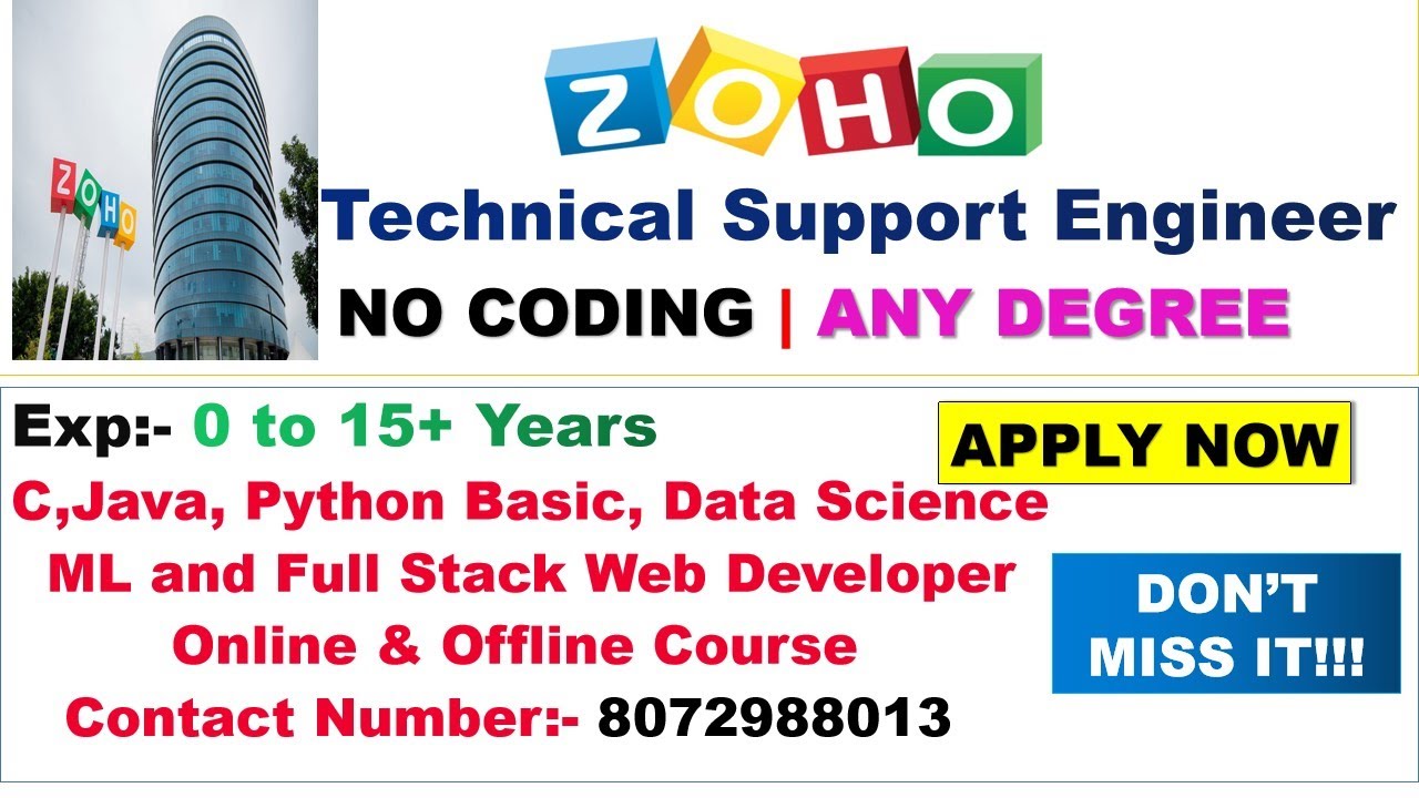 🌹🔥 Zoho Technical Support Engineer | Mail Received For Software Developer |NO CODING | ANY DEGREE