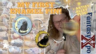 My first ENAMEL PIN!!! + FantasyXpo Artist Alley, FAILED convention vlog