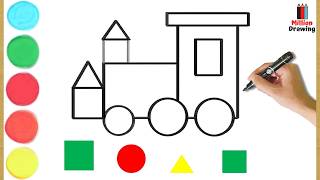 How To Draw Easy Shape Drawing and Toddlers_ Child Art| Shapes Coloring Learning Videos #543