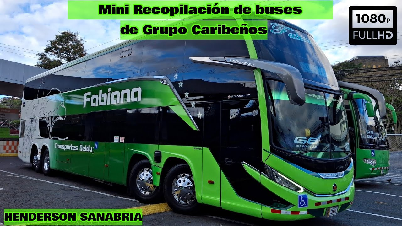 Buses de Grupo Caribeños llegando y saliendo de la Gran terminal del Caribe, San José 