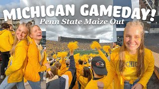 MICHIGAN FOOTBALL GAMEDAY VLOG 💛 maize out, get ready with me | The University of Michigan