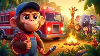 🐒🚒 Monkey Jungle Firefighter Hero | Fire Rescue Cartoon for Kids