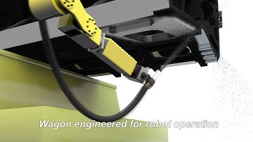 Automatic blast cleaning robot - Robot blast cleaning solution for engine blocks