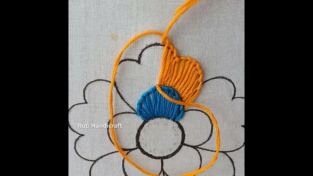Basic Hand Embroidery | very easy Buttonhole stitch amazing  florar design needle work 