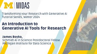 Generative AI Tutorial Series: An Introduction to Generative AI Tools for Research