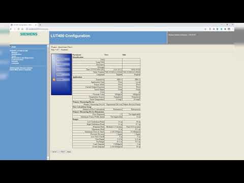 Configuring the SITRANS LUT400 Web Browser Software