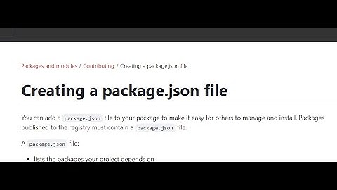 Creating package.json file