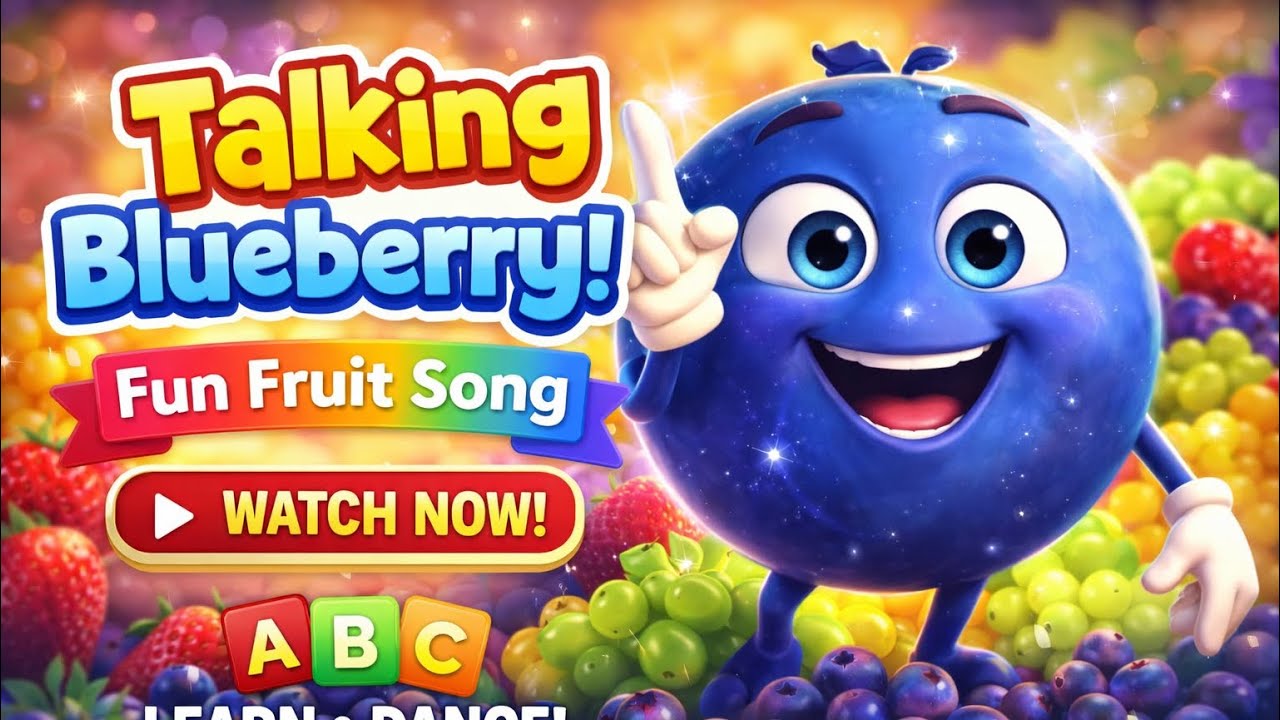 Talking Blueberry 🍇 | Fun Fruit Song for Kids to Learn Colors, Dance & English