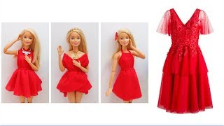 👗 DIY 4 in 1 Barbie Dress Making Easy No Sew Clothes for Barbies Creative for Kids