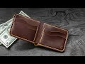 #014 Making Horween SHELL CORDOVAN & vegetable tanned leather bifold wallet How its made? DIY How to