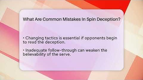 What Are Common Mistakes In Spin Deception? - Ping Pong Prodigy