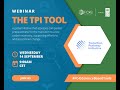 The tpi tool 1  sciencebased tools webinar series