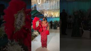 Bride In Red With Steps.